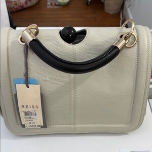 Reiss Cream and Black Shoulder Bag